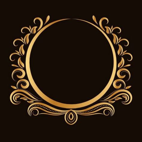 Golden Logo Design, Photo Frame Heart, Frames Background, Art Deco Design Graphics, Gold Circle Frames, Gold And Black Background, Gold Design Background, Gold Clipart, Gold Wallpaper Background