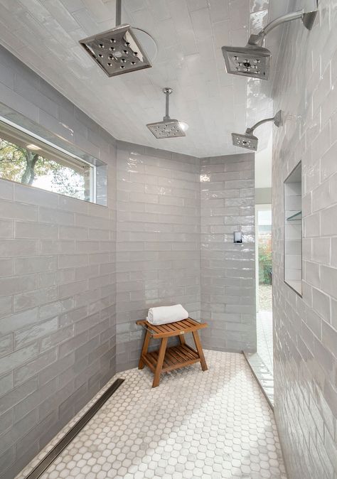 Walk In Shower Ideas, Walk In Shower Designs, Tile Remodel, Revere Pewter, Bad Inspiration, Bathroom Shower Tile, Large Bathrooms, Remodel Bedroom, Shower Stall