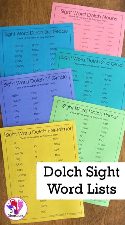 Dolch Word List, Dolch Sight Word List, Sight Word List, Basic Sight Words, Pre Primer Sight Words, Sight Word Books, Words List, Sight Words Printables, Dolch Words