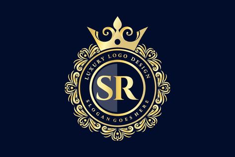 SR Initial Letter Gold calligraphic feminine floral hand drawn heraldic monogram antique vintage style luxury logo design Premium Vector Dk Logo, Ra Logo, Sr Logo, Mp Logo, Dp Logo, St Logo, Wedding Logo Design, Online Logo Design, Luxury Logo Design