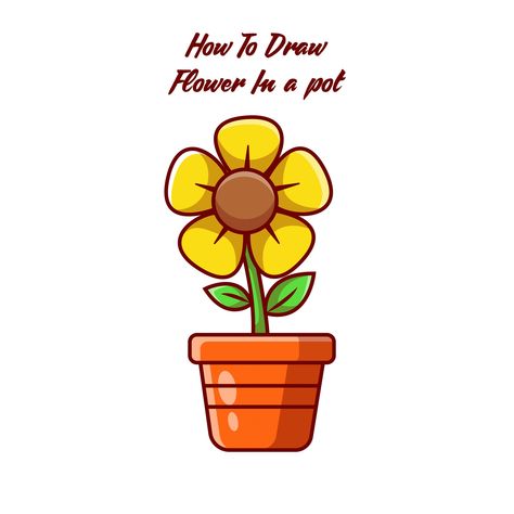 Learning how to draw flowers is easy with this step-by-step tutorial. For visual learners, check out the flower drawing video at the end! Flower In A Pot Drawing, Flower Pot Drawing, Flower In A Pot, Pot Drawing, Pot With Flowers, Draw A Flower, Flowers Easy, List Of Flowers, Pencil Shading