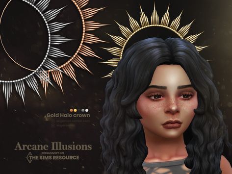 sugar owl's Arcane Illusions | Gold Halo crown for kids Sims 4 Arcane, Sims Halloween, Sims Cc Hair, Sims Fashion, Gold Halo Crown, Los Sims 4 Mods, Olive Branch Tattoo, Sims 3 Cc Finds, Sims Stories