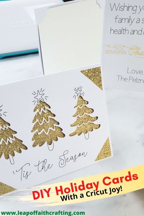 Cricut Joy Christmas Cards, Cricut Card Ideas, Cricut Joy Cards, Christmas Cards Cricut, Easy Holiday Cards, Diy Christmas Cards Cricut, Kids Christmas Craft Ideas, Circut Joy, Handmade Holiday Cards