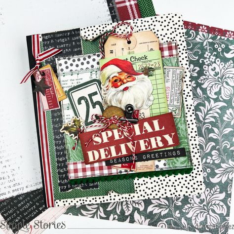 Dorymar Perez's Projects - Scrapbook.com December Daily Ideas Inspiration, Christmas Embellishments, Christmas Mini Albums, Santa Collection, Santa Mini, Disney Scrapbook Pages, Santa Cards, Christmas Layouts, Christmas Journal