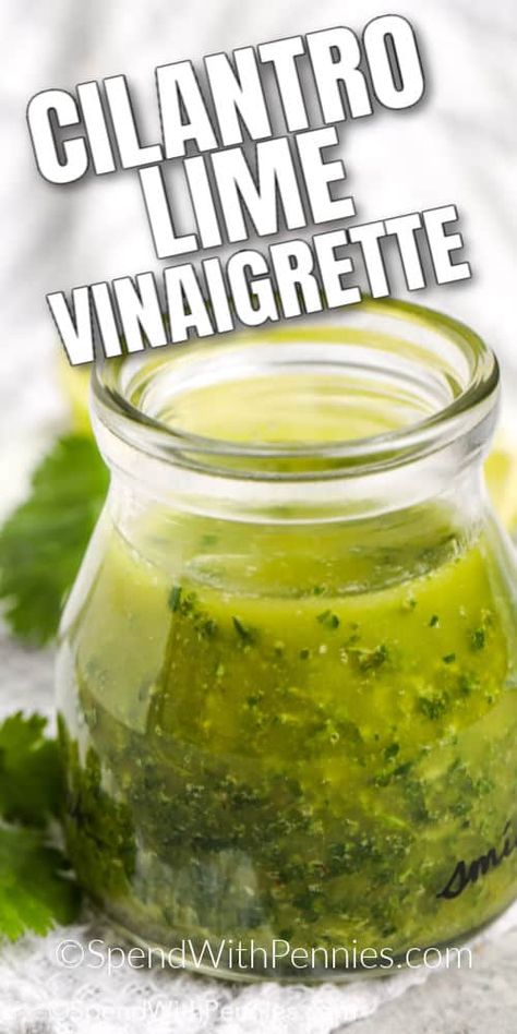 Cilantro Lime Dressing Recipe, Cilantro Vinaigrette, Cilantro Lime Vinaigrette, Cilantro Dressing, Potatoes Recipes, Simple Vinaigrette, Cilantro Lime Dressing, Lime Vinaigrette, Salad Dressing Recipes Homemade