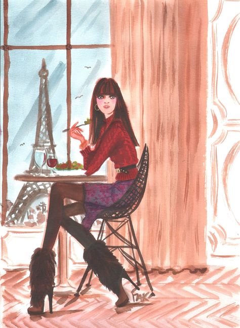 Izak Zenou illustration Diva Aesthetic, Izak Zenou, Henry Bendel, Fashion Animation, Girly Graphics, Paris Girl, Nostalgic Art, Fashion Art Illustration, Henri Bendel