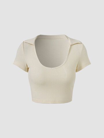 I found this amazing Solid See Through Lapel Short Sleeve Crop Top For Women with US$14.99,and 14 days return or refund guarantee protect to us. --Newchic Beige Crop Top, Beige Crop Tops, Crop Top For Women, Nude Tops, Backgrounds Phone, Short Sleeve Crop Top, Textured Top, Top Cropped, Teenager Outfits