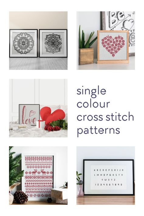 single colour cross stitch patterns (free) - Craft with Cartwright Monochrome Cross Stitch Patterns Free, One Colour Cross Stitch Patterns, My Library, Cross Stitch Patterns Free, Free Cross Stitch, Beautiful Embroidery, Free Patterns, One Color, Pdf Pattern