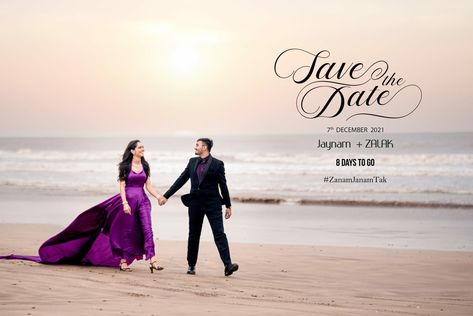 Save the date Wedding countdown Pre Wedding Save The Date Ideas, Pre Wedding Shoot Beach Photography, Pre Wedding Shoot Outfit Ideas Casual, Save The Date Photo Ideas Indian, Prewedding Countdown, Pre Wedding Countdown Photos, Pre Wedding Days To Go, Save The Date Shoot Ideas, 10 Days To Go Countdown Wedding