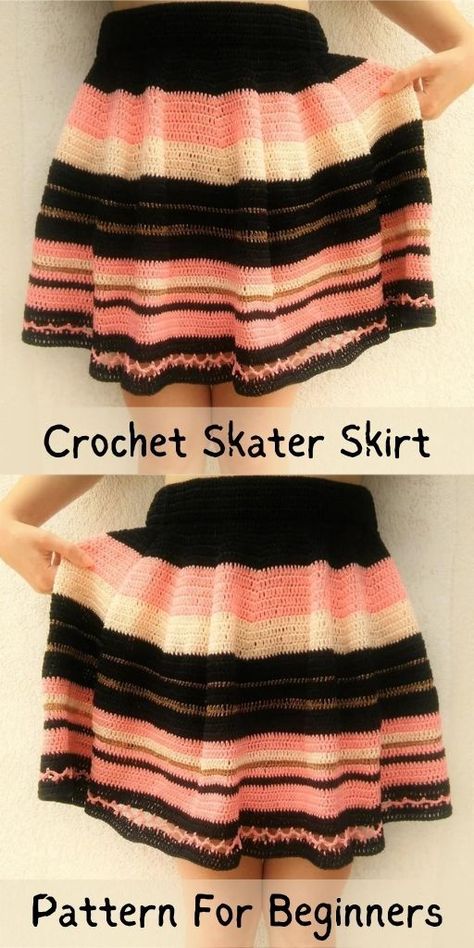 Crochet Skater Skirt, Magic Loop Crochet, Skater Skirt Pattern, Skirt Pattern Free, Skirt Aesthetic, Crochet Skirt Pattern, Crochet Bottoms, شال كروشيه, Sweater Ideas