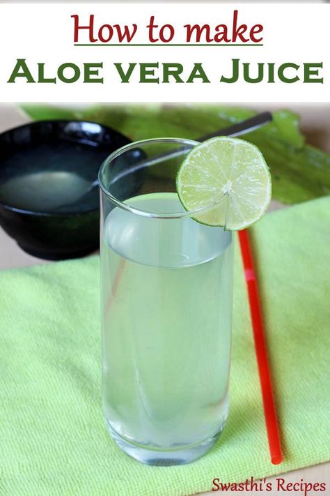 How to make aloe vera juice at home - This detailed post will help you to make your own aloe vera juice at home with simple and basic ingredients. Making juice at home is more hygienic & economical so we never drink any kind of juice either in eateries, cafes or juice bars. This aloe vera juice is one such beverage we drink at times when on a health spree. Growing up I would see the middle aged and the elderly women in our neighborhood knock our doors asking for a leaf from the aloe Vera ... How To Prepare Aloe Vera To Eat, Aloe Vera Juice Recipes, Healing Drinks, Aloe Vera Juice Benefits, Smoothies Green, Juice Bars, Healthy Nutrition Plan, Chloe Decker, Aloe Juice