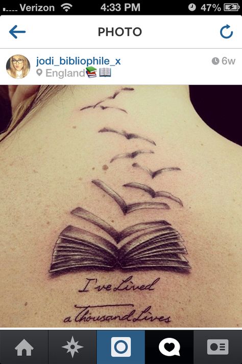 This tattoo combines two favorites - the books becoming flying birds, and this great quote (inspired by a quote in Game of Thrones). Blatt Tattoos, Tatoo 3d, Bookish Tattoos, Literary Tattoos, Inspiration Tattoo, 4 Tattoo, Tattoos Geometric, Geniale Tattoos, Music Tattoos