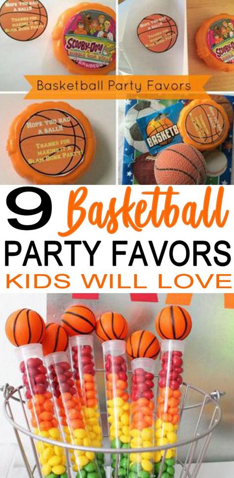 COOL Basketball party favors! Amazing party favor ideas for a Basketball theme party (birthday, end or season parties, sports party, classroom party). DIY ideas, party favor bags, candy, treat / goodie bags and much more. Check out the best Basketball party favors. Basketball Theme Goodie Bags, Basketball End Of Season Party, Basketball Gift Bags For Players, Basketball Favors Team Gifts, Basketball Treats For Team Goodie Bags, Basketball Team Snacks Bags, Basketball Goodie Bag Ideas, End Of Season Basketball Gifts Kids, Basketball Treats For Team