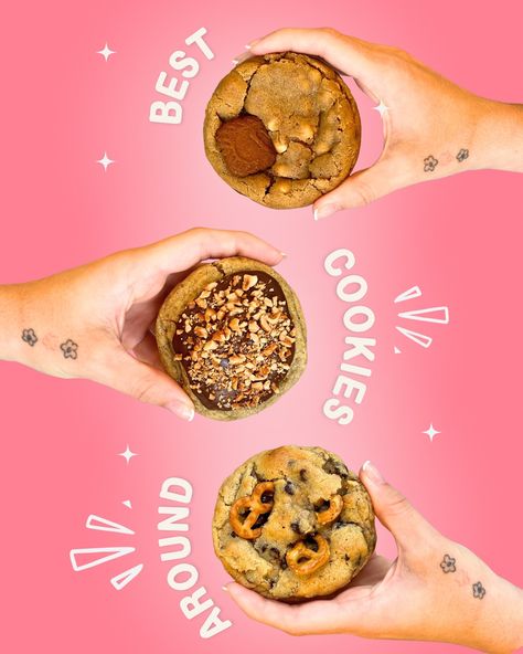 FACTS 😉 🍪Our cookies are: •Homemade 💗 •Freshly Baked the morning of collection/shipping 👩‍🍳 •Made with the best ingredients 🍪 •SO DELICIOUS & IRRESISTIBLE 😍🤤 We KNOW you’ll LOVE them😉❤️ ••••• #cookies #cookiebusiness #ballito #southafrica #desserts Cookies Photoshoot Ideas, Aesthetic Cookie Pictures, Cookie Shop Branding, Cookies Photoshoot, Cookie Photoshoot, Cookie Photography, Cookies Photography, Food Photography Dessert, National Cookie Day