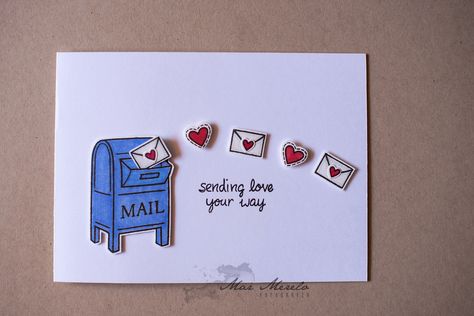 Snail Mail Art, Mail Art Envelopes, Love Mail, Lawn Fawn Stamps, Lawn Fawn Cards, Envelope Art, You've Got Mail, Sending Love, Paper Crafts Card