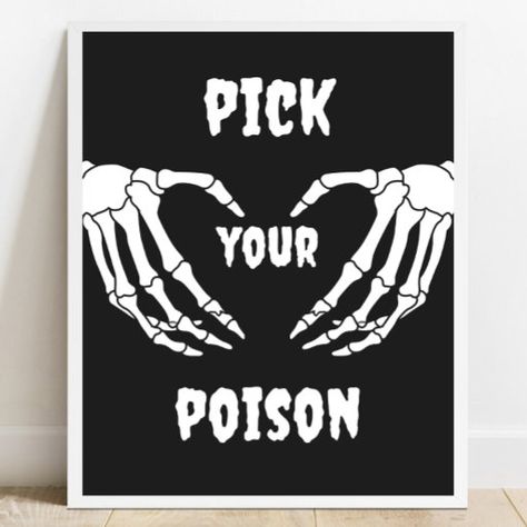 Gothic Pick your Poison Halloween Baby Shower Sign Keeper Of The Gender, Gothic Baby, Pick Your Poison, Baby Shower Sign, Pumpkin Party, Fourth Birthday, Shower Sign, Halloween Baby, Spooky Decor