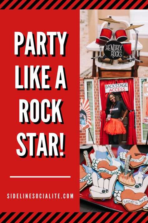 I am so excited to share with you how I threw the best ever Rockstar birthday party on a budget. This was such a fun and easy birthday party theme idea! Music Video Party Theme Ideas, Rock Roll Party Ideas, Rock Star Themed Birthday Party, Rockstar Theme Party, Birthday Party On A Budget, Birthday Party Theme Ideas, Rockstar Party, Rockstar Birthday, Rockstar Birthday Party