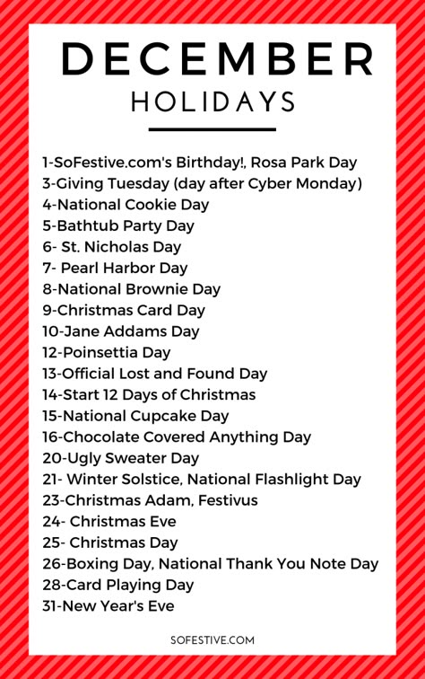 December Holidays Silly Holidays Calendar, Monthly Holidays List, National Holiday Calendar 2023, December Events For Residents, 2023 Holiday Calendar, Holidays In December, January Holidays, List Of Holidays, Monthly Holidays