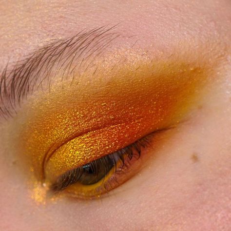 andromeda 💚 on Instagram: “First look with my Monarch butterfly palette! From the palette: @viseart GP3 (yellow and orange mattes), @clionadhcosmetics Majesty on…” Orange Butterfly Makeup, Monarch Makeup, Monarch Butterfly Makeup, Butterfly Palette, Sparkle Eye Makeup, Orange Eyeshadow, Yellow Butterflies, Butterfly Makeup, Yellow Eyeshadow