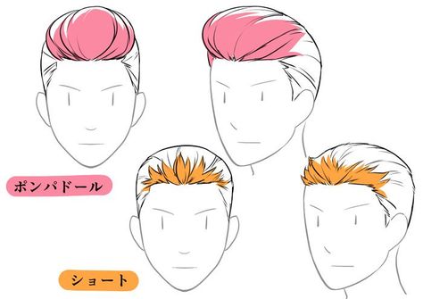 How To Draw Men, Hairstyles Illustration, Slicked Back Hairstyles, Human Face Drawing, Draw Men, Drawing Hair Tutorial, Illustration Tutorial, Hair Sketch, Manga Drawing Tutorials