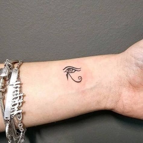 Egyptian Eye Tattoos, Unique Small Tattoo, Egyptian Eye, Egypt Tattoo, Female Eyes, Discreet Tattoos, Eye Tattoo, Eye Of Horus, Mini Tattoos