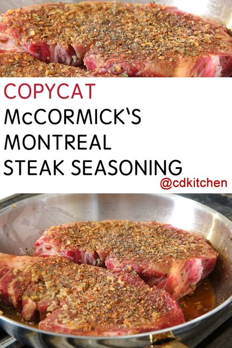 Mccormick Montreal Steak Seasoning Recipe, Montreal Steak Seasoning Recipe, Steak Seasoning Recipe, Mccormick Recipes, Season Steak Recipes, Montreal Steak Seasoning, Steak Spice, Homemade Dry Mixes, Dry Rub Recipes