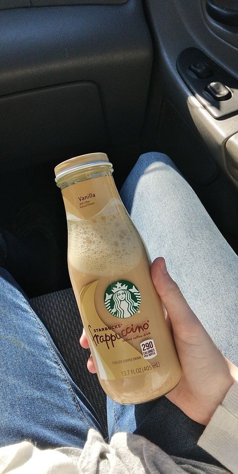 Starbucks aesthetic frappuccino coffee Starbucks Bottled Drinks, Coffee Bottle Aesthetic, Aesthetic Frappuccino, Starbucks Vanilla Frappuccino, Starbucks Frappuccino Bottles, Vanilla Frappuccino, Starbucks Bottles, Starbucks Aesthetic, Coffee Frappuccino