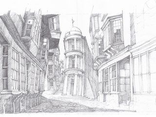 Gringotts sketch Harry Potter Diagon Alley Drawing, Diagon Alley Sketch, Diagon Alley Drawing, Hp Drawings, Harry Potter Diagon Alley, Lawn Design, Harry Potter Wizard, Diagon Alley, Harry Potter Drawings