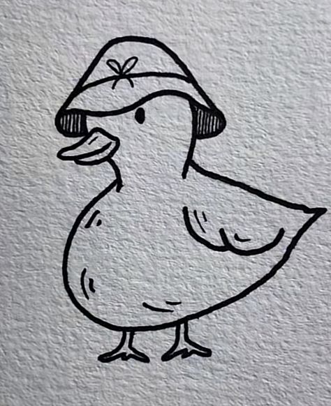 Cool Duck Tattoo, Duck With Sunglasses Tattoo, Cute Duck Sketch, Little Duck Tattoo, Cute Duck Tattoo, Ducks Tattoo, Duck Tattoo Ideas, Goose Sketch, Duck Drawings