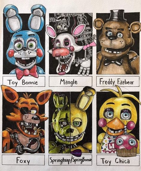 Six Fanarts, Fnaf Photos, Cracked Wallpaper, Scary Drawings, Banana Art, Posca Art, Fnaf Characters, Sketchbook Pages, Fnaf Drawings