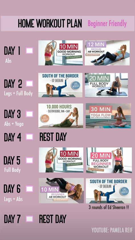 Morning Ab Workouts, Dance Cardio Workout, Beginner Full Body Workout, Good Mornings Exercise, Home Workout Plan, Beginner Ab Workout, Beginner Workout At Home, Youtube Workout, Weekly Workout Plans