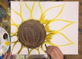 How To Paint A Sunflower - Easy Acrylic Painting - Step By Step Painting Paint A Sunflower, Tracie Kiernan, Easy Flower Painting, Sunflower Drawing, Sunflower Kitchen, Sunflower Canvas, Acrylic Painting Flowers, Cute Canvas Paintings, Easy Canvas Painting