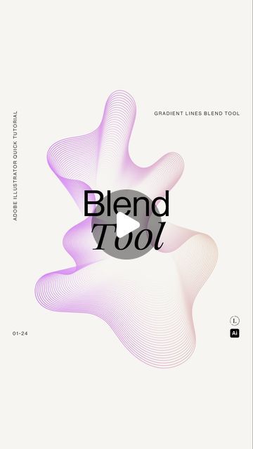 Lucia Laplace | Graphic Design studio on Instagram: "Let’s create awesome gradient lines with the ‘blend tool’ in Adobe Illustrator. 🙌🏻✨ — Don’t forget to save the video for later use, give it a like, and follow me.   #graphicdesign  #adobeillustrator #adobeillustratortutorial #design  #graphic  #creative  #designtutorial  #illustration  #tutorial  #effect  #blend  #gradient  #blendtool  #designsubscription  #graphicdesigner" Illustrator Effects Graphics, Gradient Design Poster, Adobe Illustrator Ideas Graphic Design, Gradient In Illustrator, Blend Tool Illustrator, Graphic Design Gradient, Adobe Illustrator Poster, Line Illustration Design, Adobe Illustrator Ideas