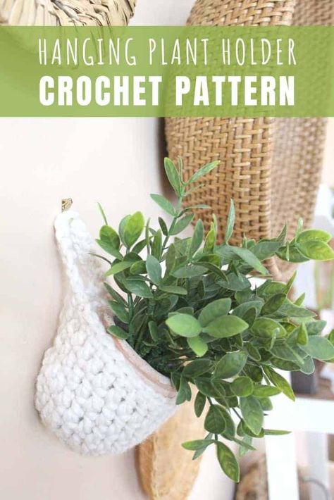 Plant Holder Crochet Pattern, Free Crochet Plant Hanger, Bernat Chunky Yarn, Crochet Plant Hanger Pattern, Plant Hanger Pattern, Easy Crochet Headbands, Crochet Plant Hanger, Crochet Slipper Pattern, Hanging Plant Holder