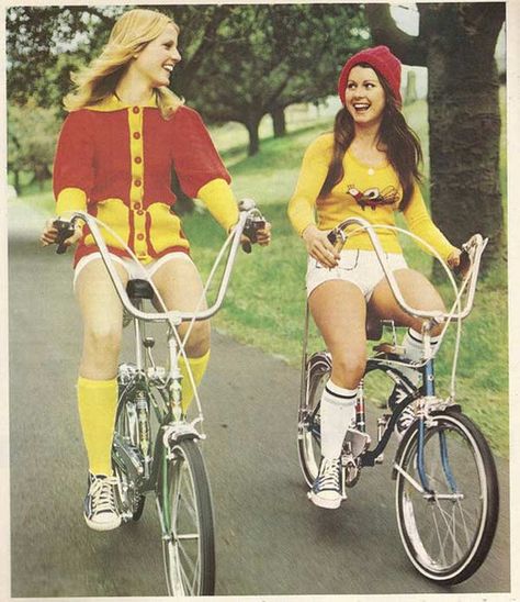 Girls on Bicycles (1970s) Riding Bikes, I Want To Ride My Bicycle, Retro Ads, Bicycle Girl, Bikes Girl, Vintage Bicycles, Vintage Bikes, Up Girl, Cool Bikes