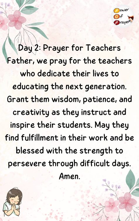 Prayer for Teachers Prayers For Teachers, Prayer For Teachers, Teacher Prayer, School Prayer, Powerful Words, School Teacher, Education, Quick Saves