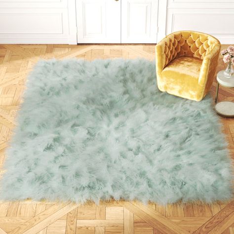 Bungalow Rose Godsey Geometric Handmade Shag Area Rug | Wayfair Blue Shag Rug, Green Shag Rug, Fluffy Area Rug, Blush Rug, North Bay, Interior Rugs, Heated Floors, Glam Style, Shag Area Rug