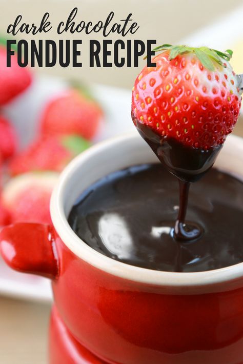 Dark Chocolate Fondue Recipe, Carpenter Kitchen, Dark Chocolate Fondue, Easy Chocolate Fondue Recipe, Easy Fondue, Numi Tea, Chocolate Fondue Recipe, Chris Freytag, Chocolate Dipping Sauce