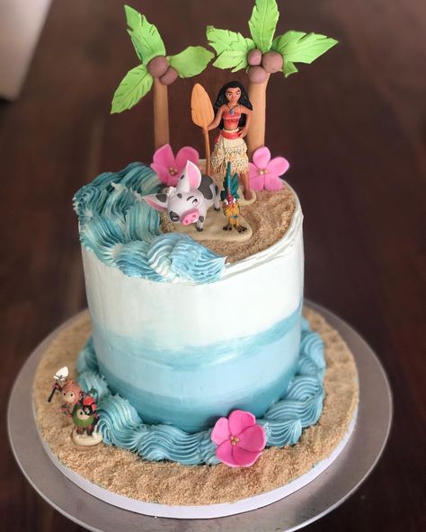 Moana Cakes Ideas, Moana Sheet Cake, Moana Birthday Cake Ideas, Moana Cake Ideas, Mohana Cake, Maui Cake, Moana Cake Design, Moana Theme Cake, Moana Cakes