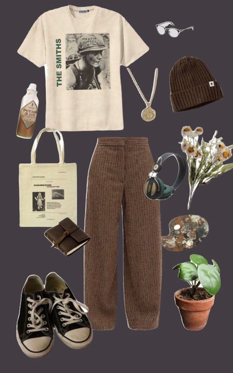 Cottage Core Outfit Inspiration, Grunge Cottage Core Outfits, Retro Core Outfits, Cottage Core Outfits Masculine, My Aesthetic Core Outfits, Summer Cottagecore Shirt With Relaxed Fit, Dad Core Outfits, Grunge Core Outfits, Vintage Core Outfits