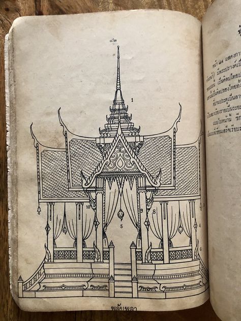 Thai Architecture Drawing, Architectural Sketching, Architecture References, Thai Architecture, Igcse Art, Khmer Culture, Thai Design, Thailand Art, Sak Yant