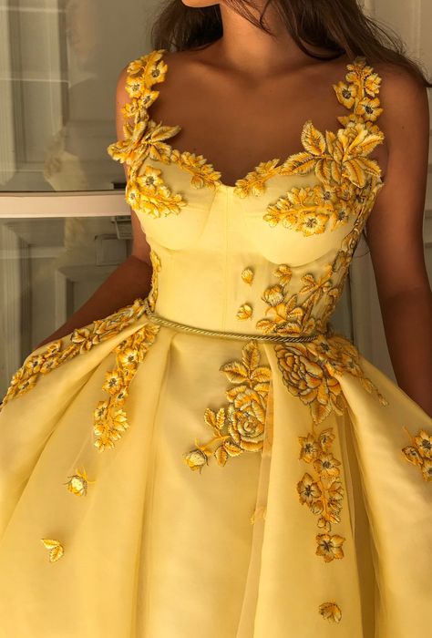 Pastel yellow quinceanera dress