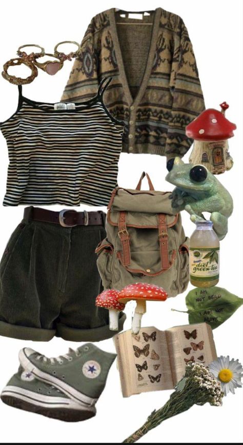 Spooky Cottagecore Outfits, Dark Arcadia Aesthetic Clothes, Vintage Earthy Outfits, Earthy Summer Aesthetic, Goblin Core Accessories, Fairy Goblin Core Outfits, Goblin Core Outfit Summer, Comfy Cottagecore Outfits, Curvy Cottagecore Outfits