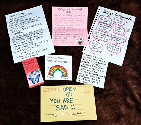 One of my Open When letter's inserts. "Open When you are sad". Open When You Miss Me Letter Best Friend, Open When You Receive This Letter, Open When You Need To Know Someone Cares, Open When You Want To Laugh Letter, Open When Ur Happy Letter, Open When Its Thanksgiving Letter, Open When This Is Your Last Letter, Open When Your Doubting Us Letter, Open When You Dont Feel Loved