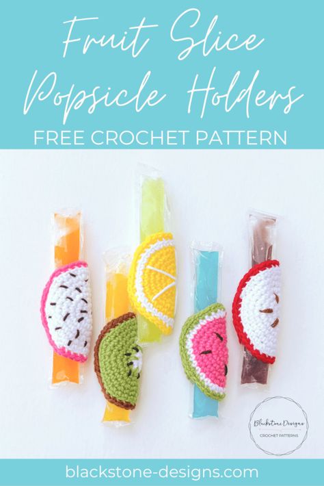 Small Summer Crochet Projects, Freezie Holder Pattern, Crochet Freezie Holder Pattern, Crochet Freeze Pop Holder Free Pattern, Crochet Popsicle Holder Pattern Free, Small Crochet Gifts For Kids, Crochet Chapstick Holder Pattern Free, Crochet Popsicle Holder, Crochet Popsicle