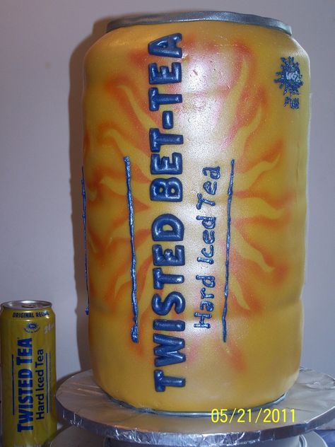 Twisted Tea Birthday, Twisted Tea Cake, Tea Cake Ideas, Twisted Tea, Cake Central, 21 Birthday, Tea Cake, Marble Cake, 30th Bday