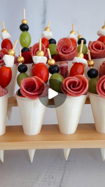 Nicole Kendrick on Instagram: "Comment the word “cones” to get this full recipe, delivered directly to your inbox with the link to these cones! 
These charcuterie cones are so much fun and perfect for any get together! With Memorial Day and the 4th of July coming up these are a must try! you can find the full recipe on my website www.goldengracekitchen.com just search charcuterie cones or you can Google Golden and Grace kitchen charcuterie cones. You will find the link to the cones and tray there as well.

#charcuterie #charcuteriecones #charcuteriecups #charcuterieboard #glutenfree" Cone Charcuterie Cups, Charcuterie Cones Ideas, Cone Charcuterie, Charcuterie Cones, Charcuterie Trays, Charcuterie Cups, Charcuterie Recipes, Hors D'oeuvres, 4th Of July Party