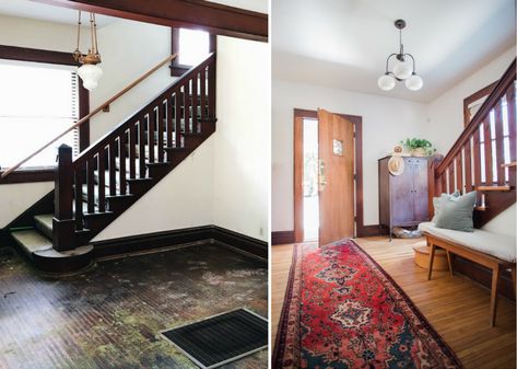 Before & After: A 1920s Kit House Gets a Modern Makeover 1920s Home Renovation, Sears Kit Homes, 1920 House, 1920s Home Decor, 1920 Home, 1920s Home, Craftsman Remodel, 1920s Decor, Kit House