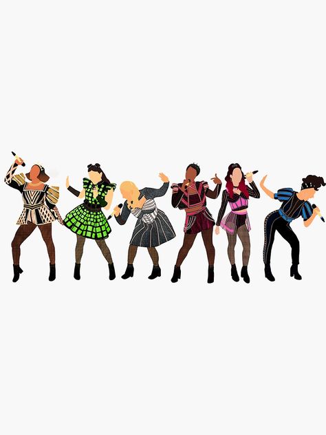 "Six the Musical" Sticker | Redbubble Six The Musical Wallpaper Lyrics, Six Musical Poster, The Six Musical Fanart, Six The Musical Aesthetic Wallpaper, Six Poster Musical, Six The Musical Stickers, Six Musical Costumes, Six Outfits Musical, Six Wallpaper Musical