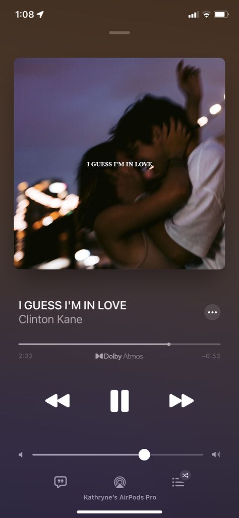 I Guess Im In Love, Love Song Spotify, Guess Im In Love, Your My Person, Love Confessions, My Person, First Dance Songs, Military Love, Music Wall